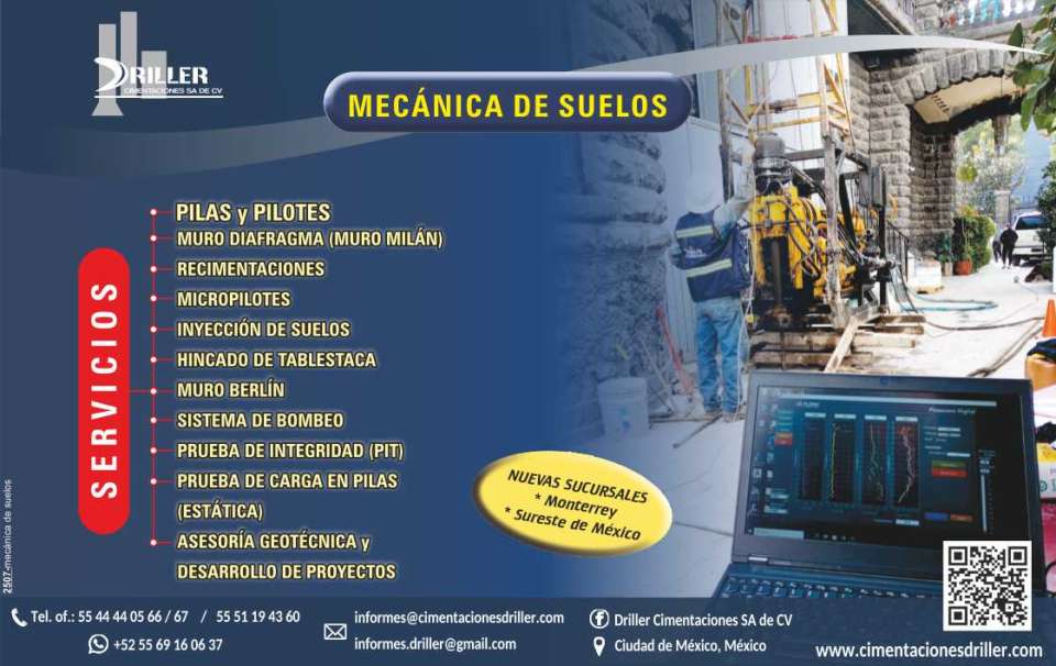 Soil mechanics, Batteries, Piles, Micropiles, Reserves, Wall Diaphragm, Milan Wall, Planks, Abatement of the NAF, Soil injection, Geotechnical, Anchors, Concrete released