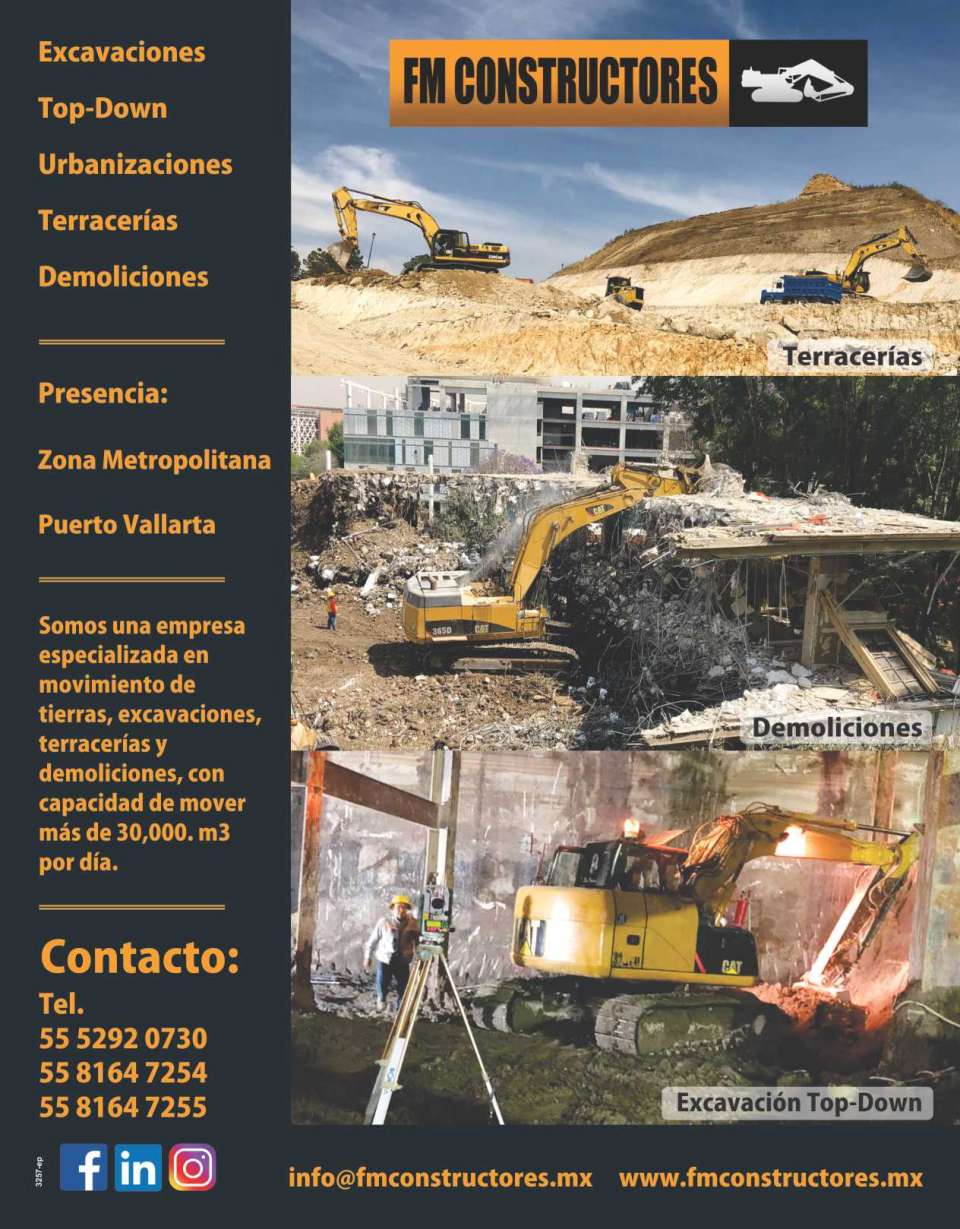 Excavation of Large Volumes. Specialists in excavations, terraces, demolitions, urbanizations. Open Pit Excavation, Top- Down Excavation