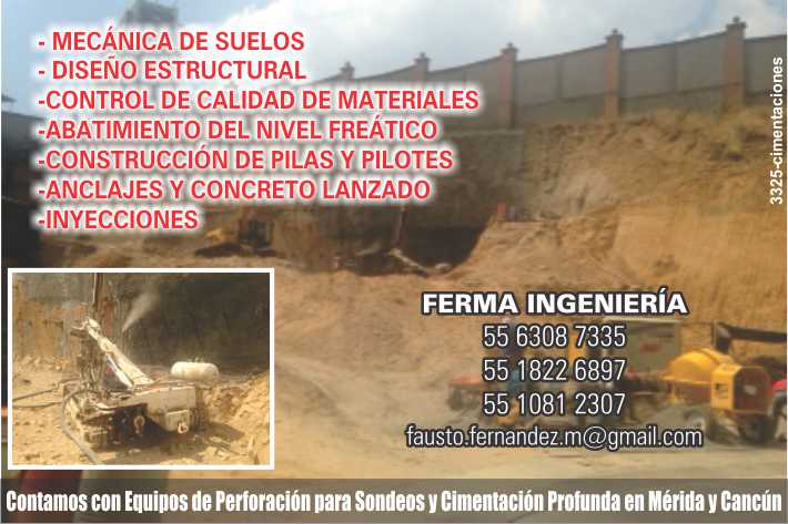 Soil Mechanics, Structural Design, Quality Control of Materials, Lowering of the Water Table, Construction of Piles and Piers, Anchors and Shotcrete, Injections.