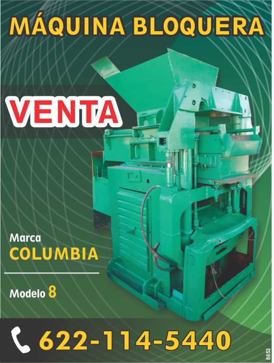 For Sale Block Making Machine: Columbia Brand Model 8 Manufacturing Capable